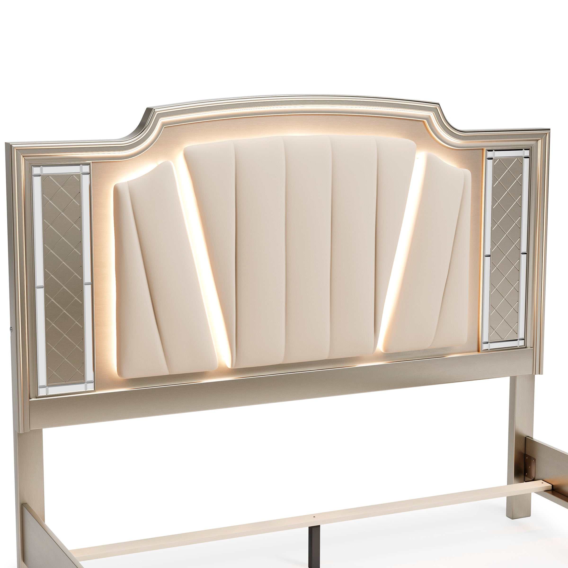 Chevanna Platinum King Upholstered Panel Bed