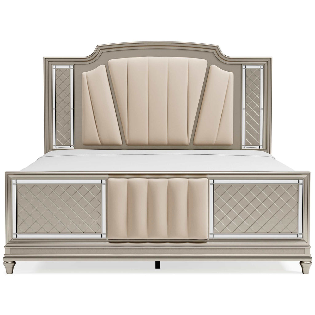 Chevanna Platinum King Upholstered Panel Bed