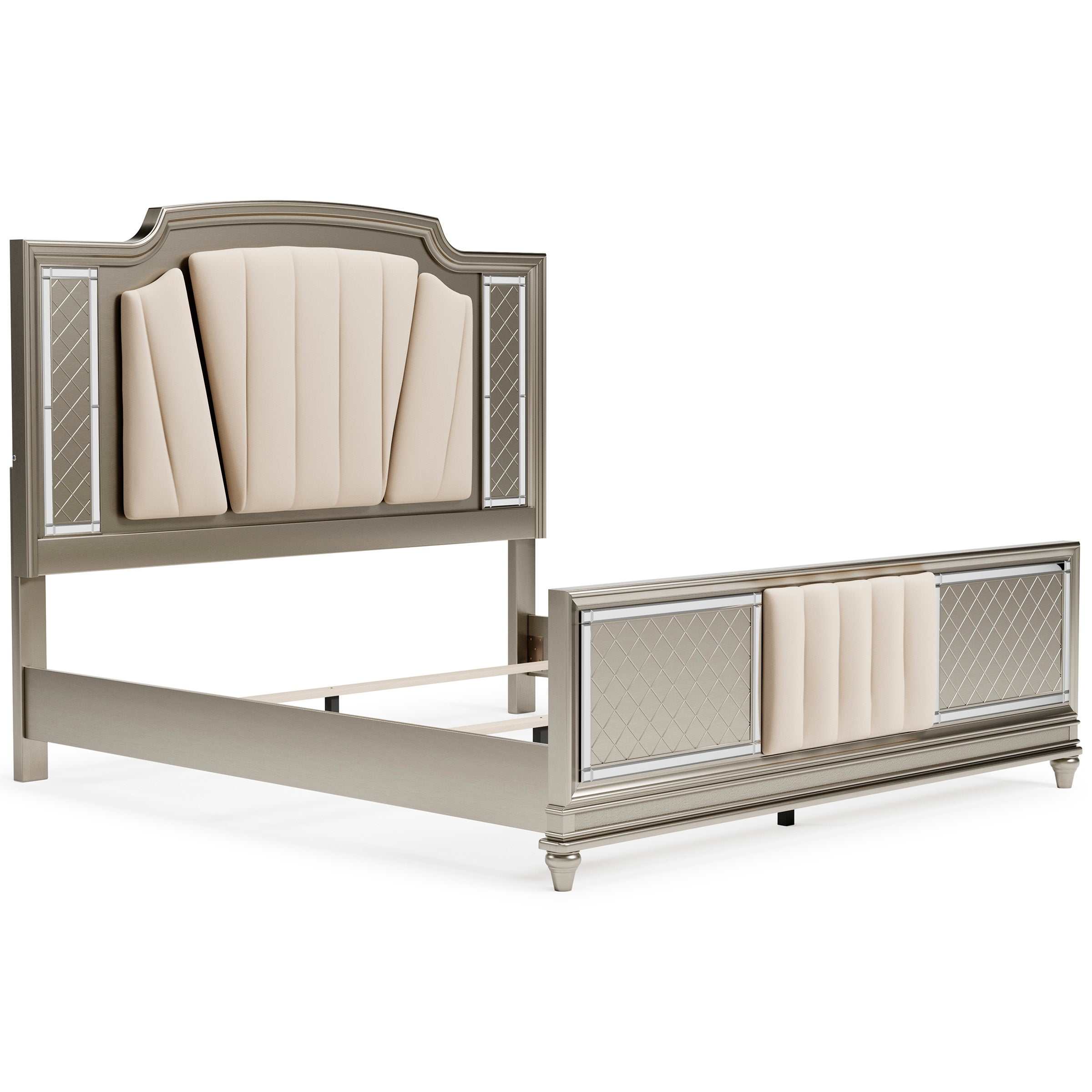 Chevanna Platinum King Upholstered Panel Bed