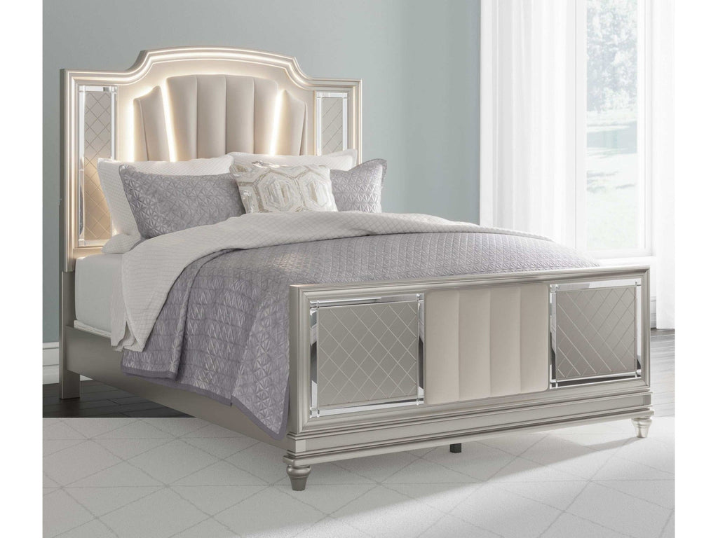 Chevanna Platinum Queen Upholstered Panel Bed