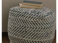 Chevron Blue Pouf