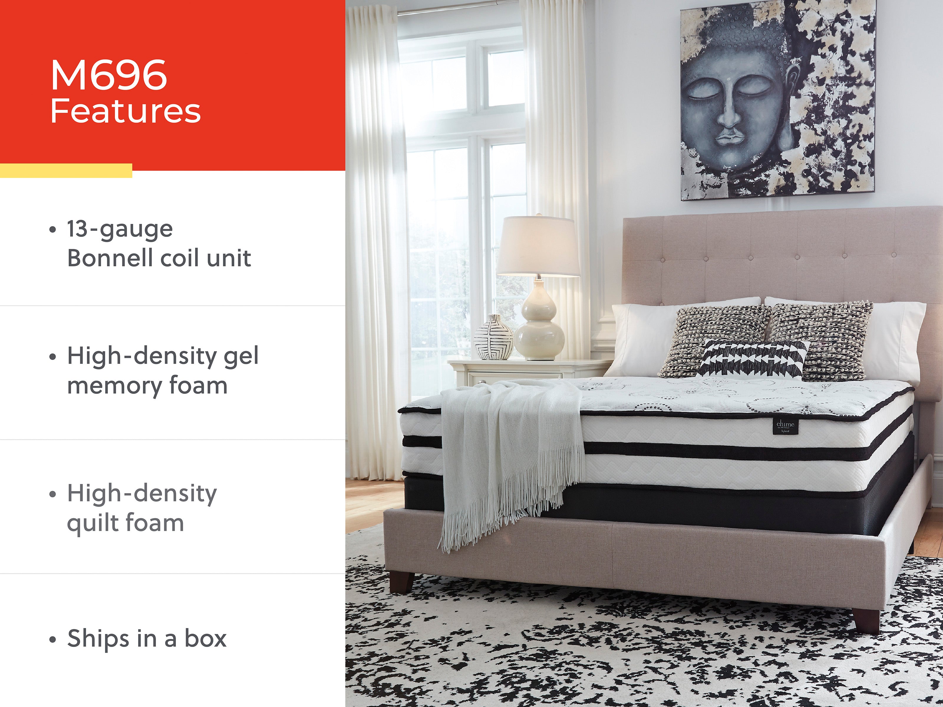 Chime 10 Inch Hybrid Twin Mattress in a Box