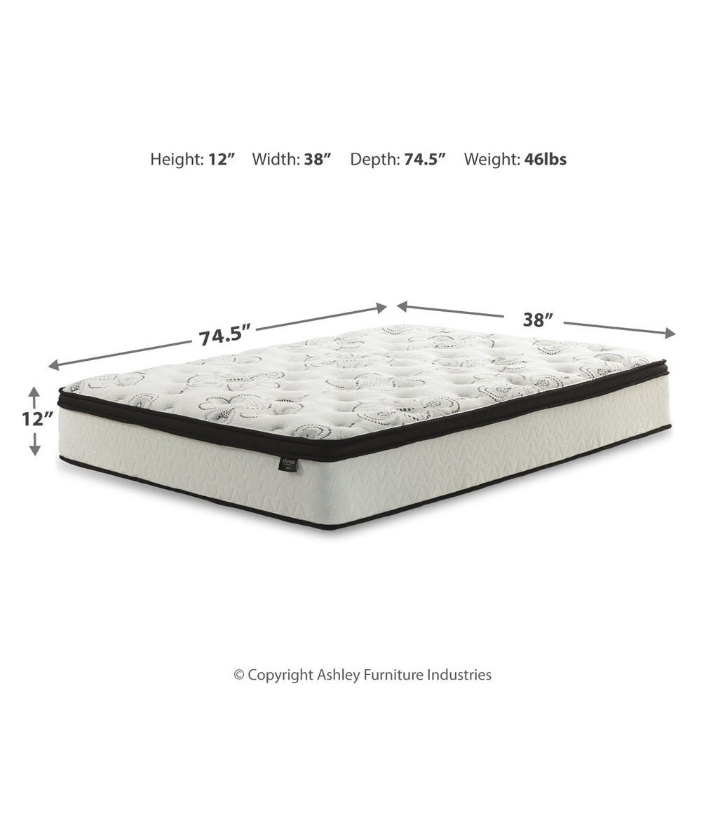 Chime 12 Inch Hybrid Ultra Plush Twin Mattress in a Box