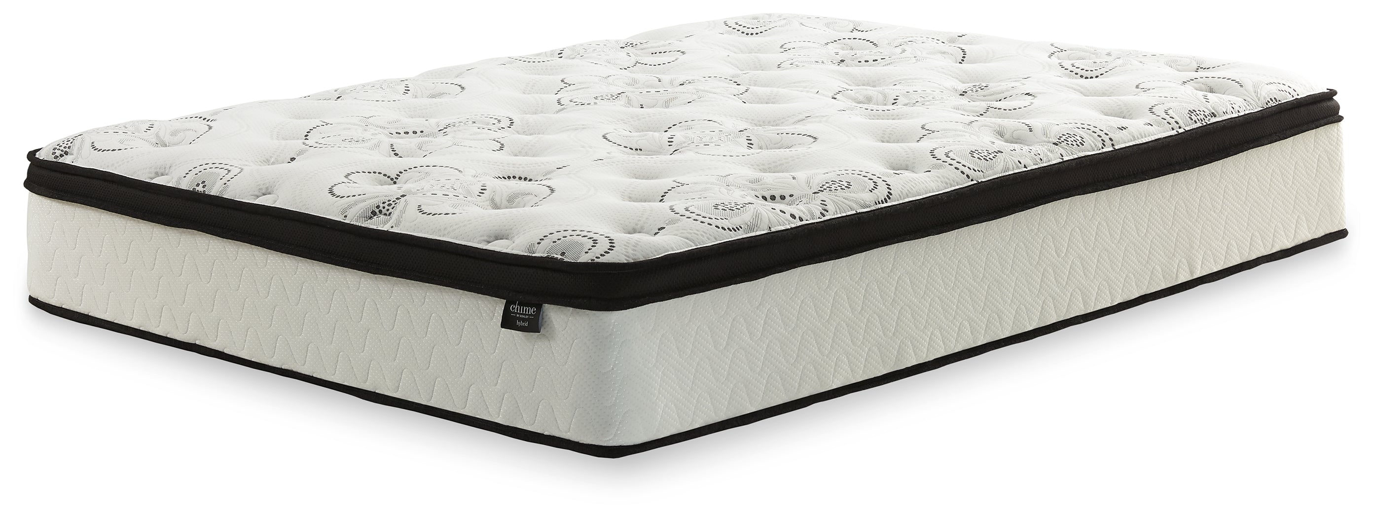 Chime 12 Inch Hybrid White California King Mattress & Foundation Set