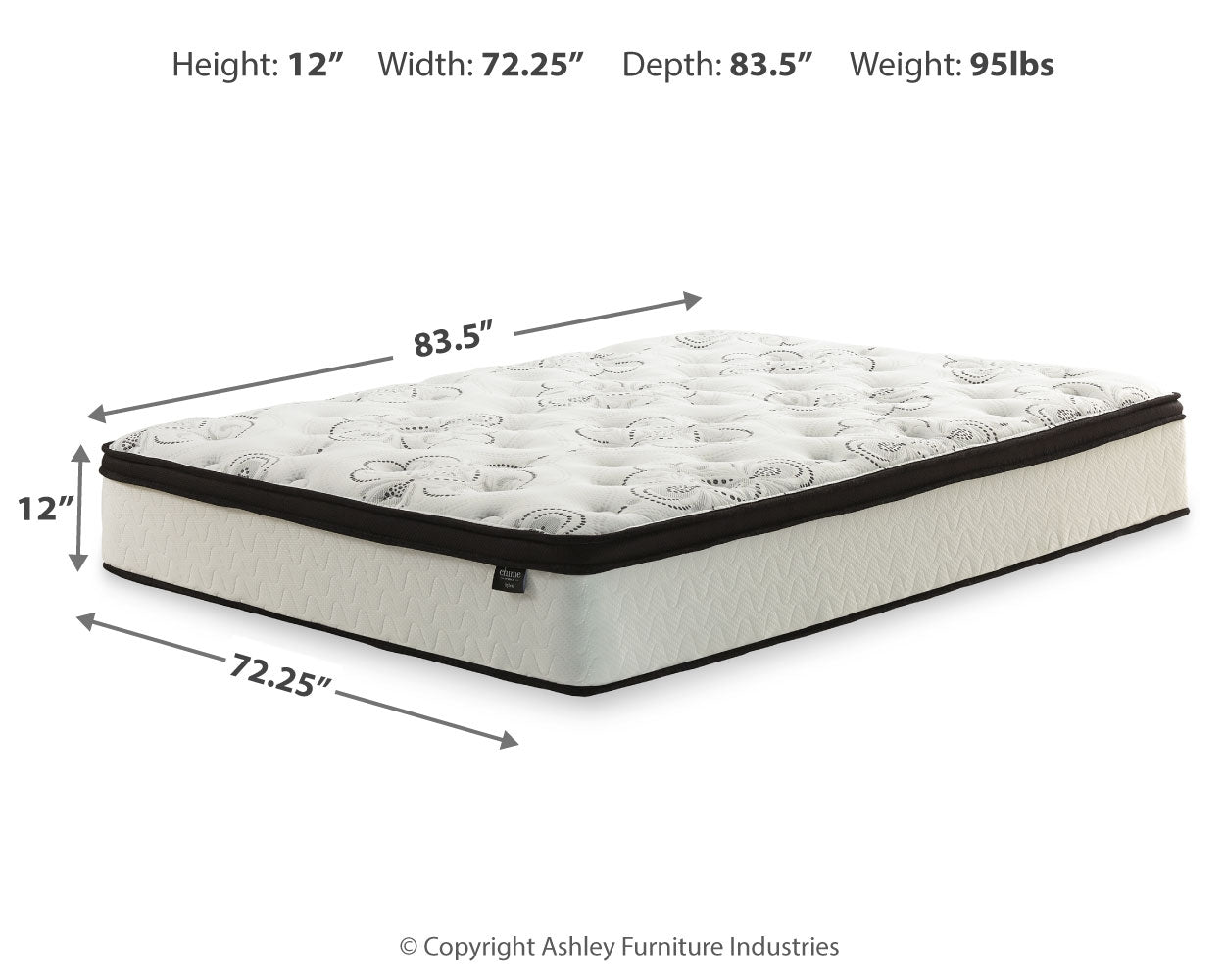 Chime 12 Inch Hybrid White California King Mattress & Foundation Set