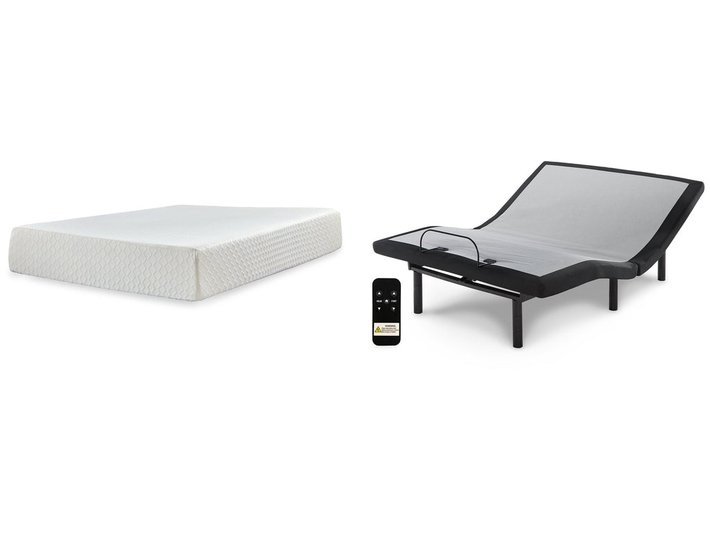 Chime 12 Inch Memory Foam White Queen Mattress & Adjustable Base