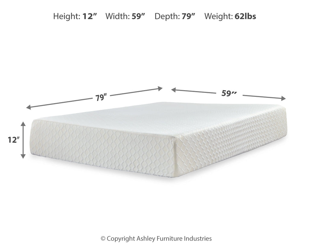 Chime 12 Inch Memory Foam White Queen Mattress & Adjustable Base