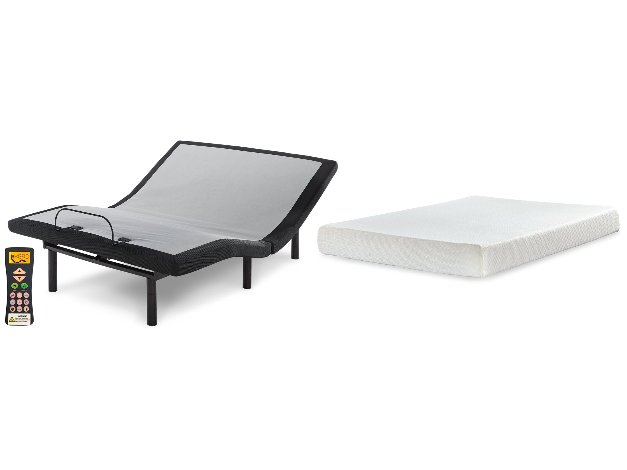 Chime 8 Inch Memory Foam White King Mattress and Adjustable Base