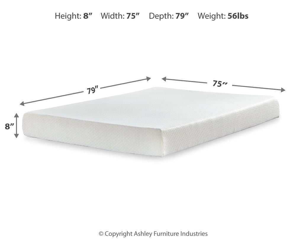 Chime 8 Inch Memory Foam White King Mattress and Adjustable Base