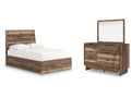 Chirason Brown Full Panel Platform Bed, Dresser and Mirror