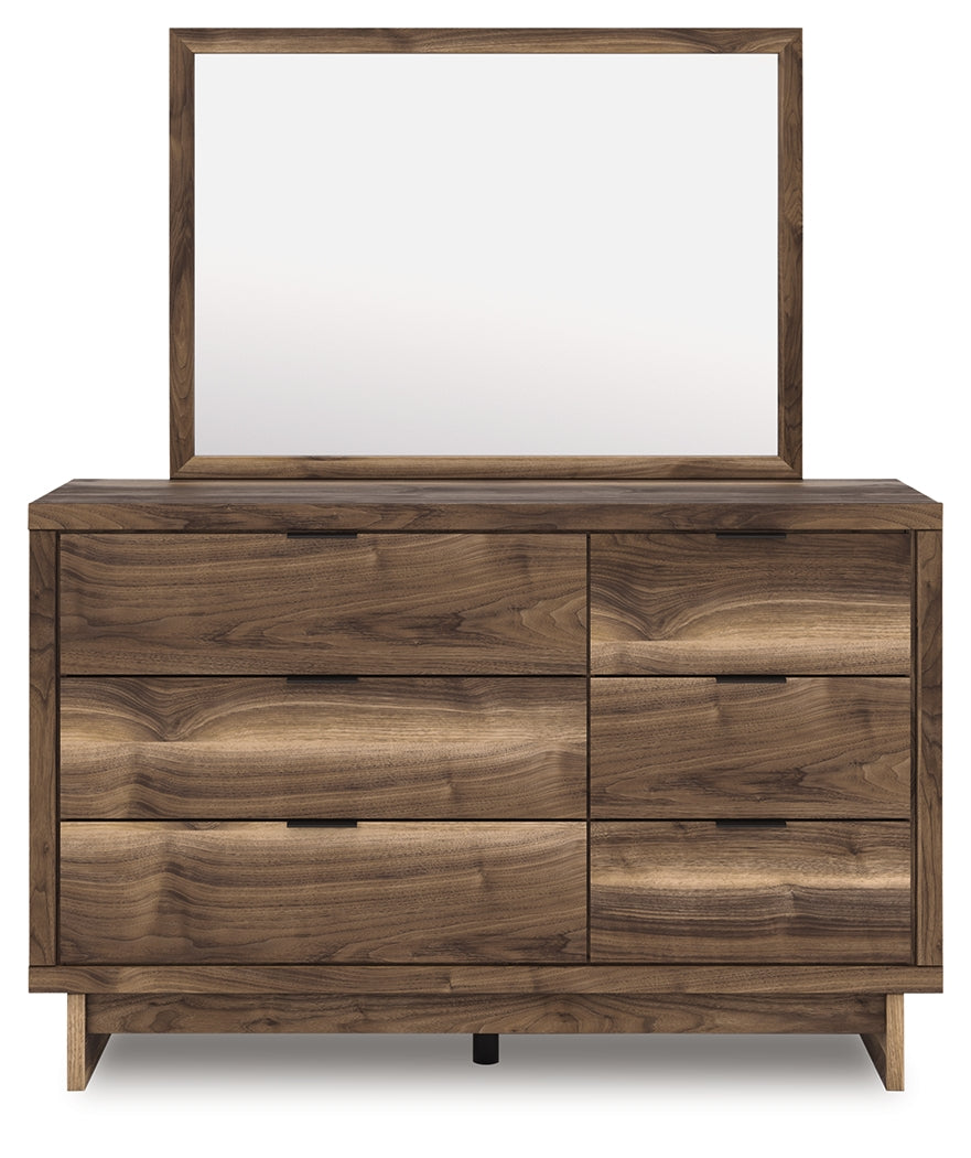 Chirason Brown Full Panel Platform Bed, Dresser and Mirror