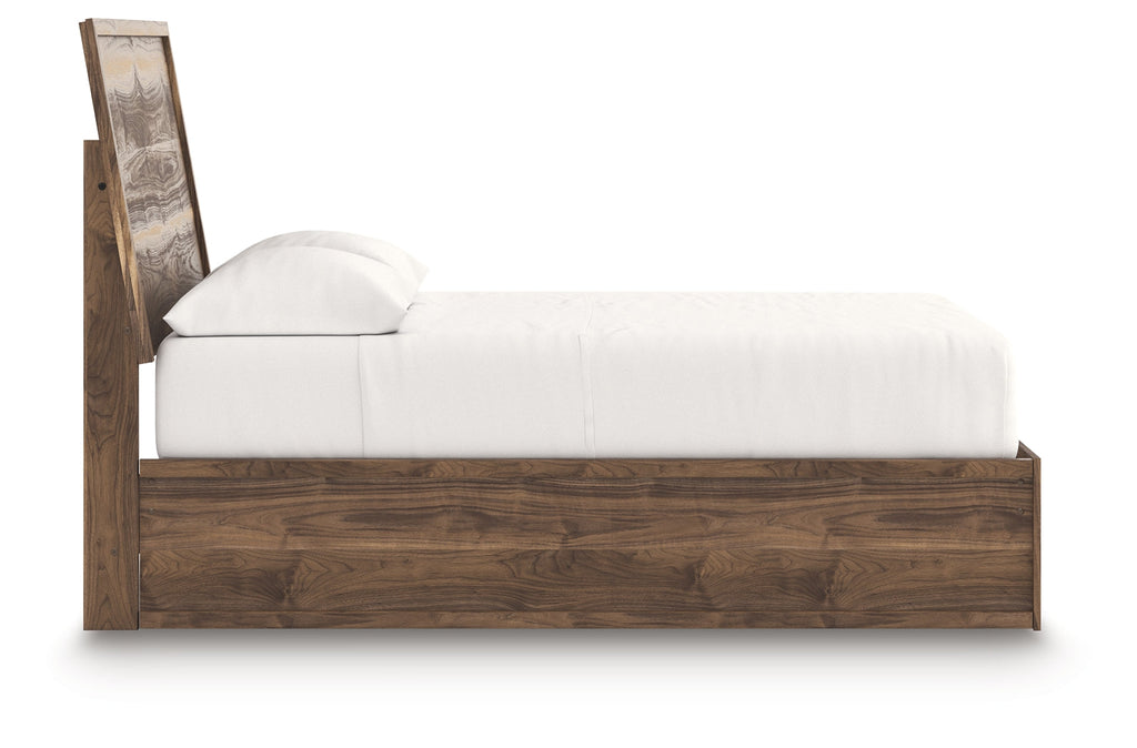 Chirason Brown Full Panel Platform Bed, Dresser and Mirror