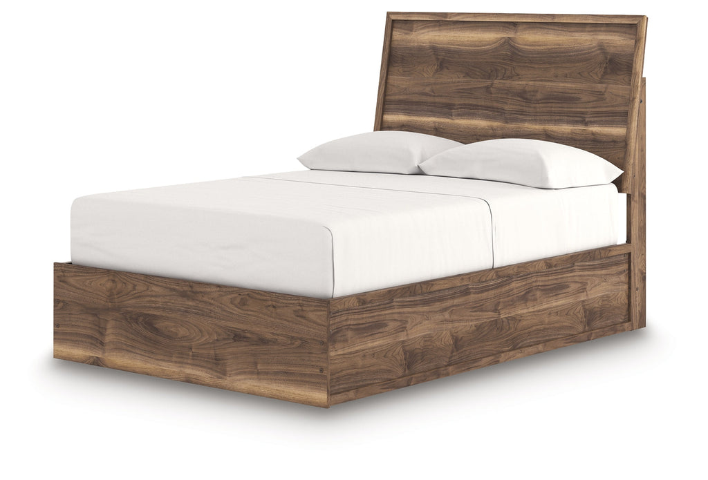 Chirason Brown Full Panel Platform Bed, Dresser and Mirror