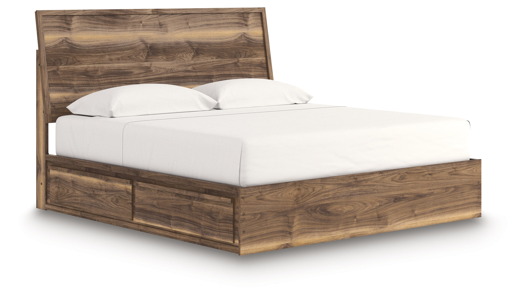 Chirason Brown King Panel Bed with Storage