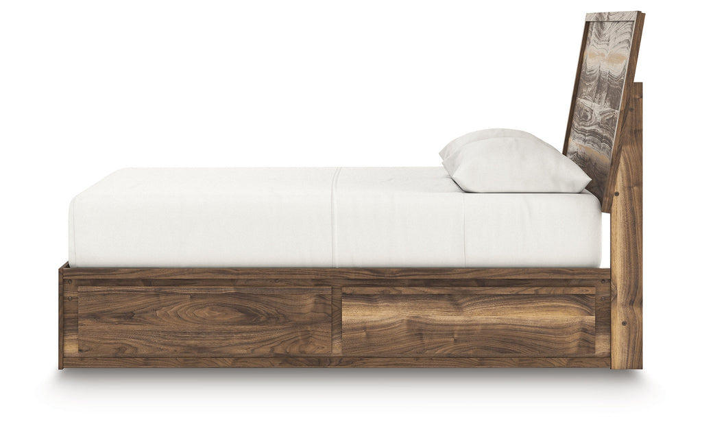 Chirason Brown Queen Panel Bed with Storage