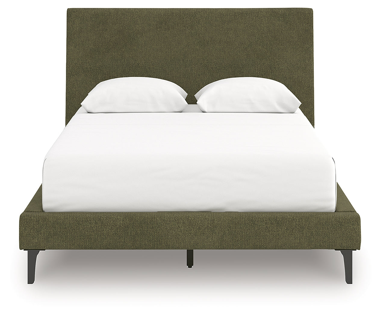 Chirason Brown/Sage Green Full Upholstered Bed, Dresser and Mirror