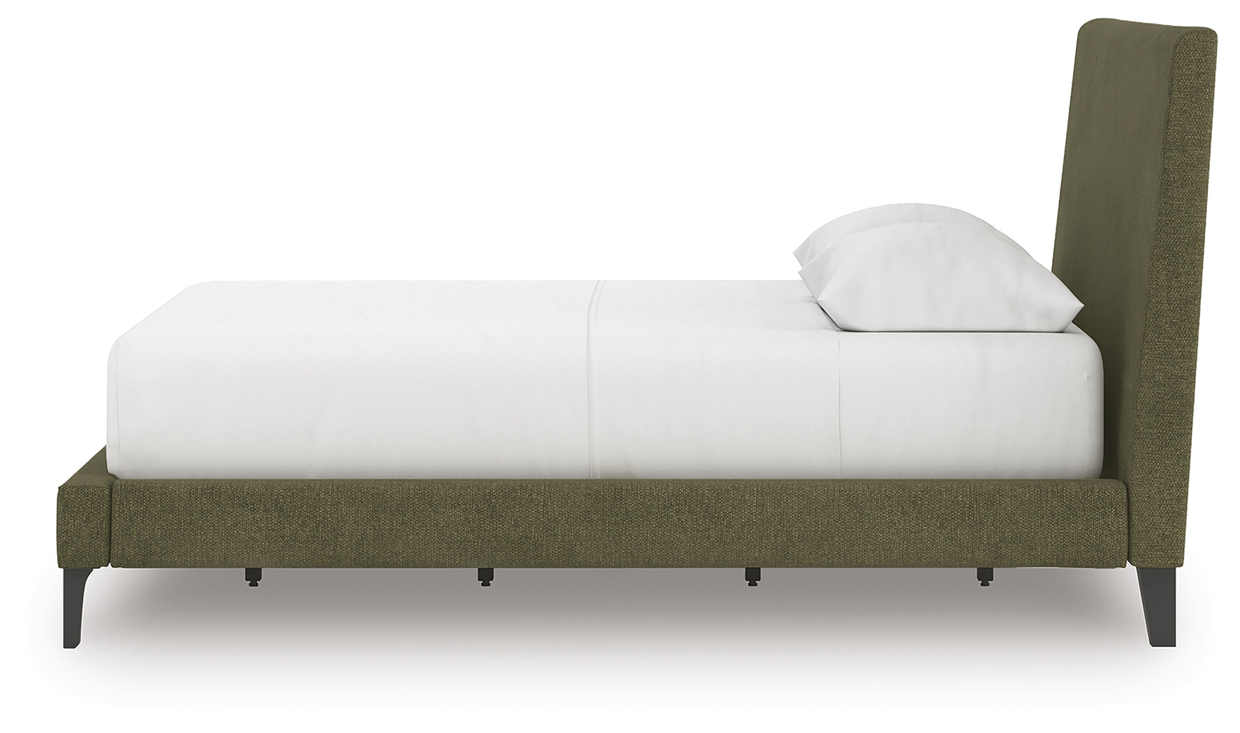 Chirason Brown/Sage Green Full Upholstered Bed, Dresser and Mirror