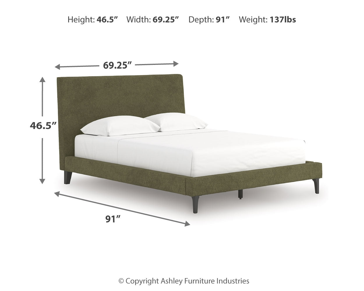 Chirason Brown/Sage Green Queen Upholstered Bed, Dresser and Mirror
