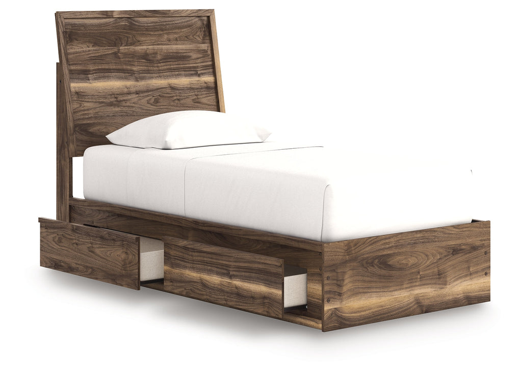 Chirason Twin Panel Bed, Brown