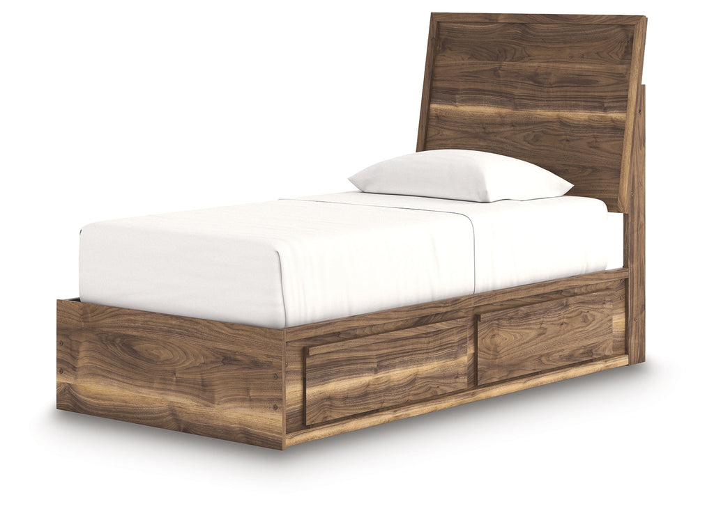 Chirason Twin Panel Bed, Brown