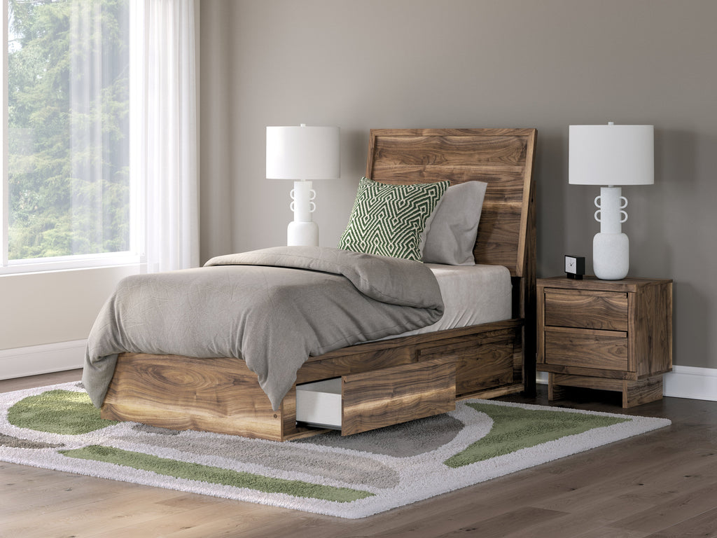Chirason Twin Panel Bed, Brown