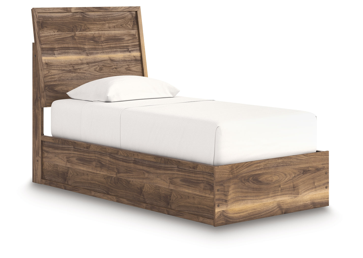 Chirason Brown Twin Panel Platform Bed, Dresser and Mirror
