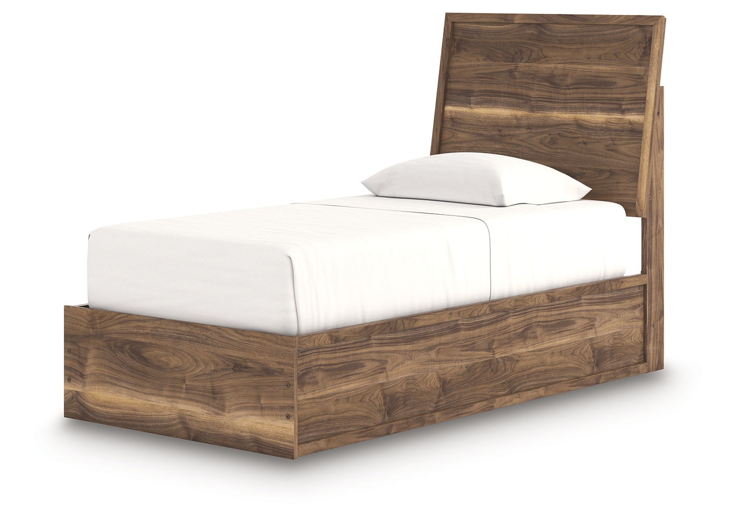 Chirason Brown Twin Panel Platform Bed, Dresser and Mirror