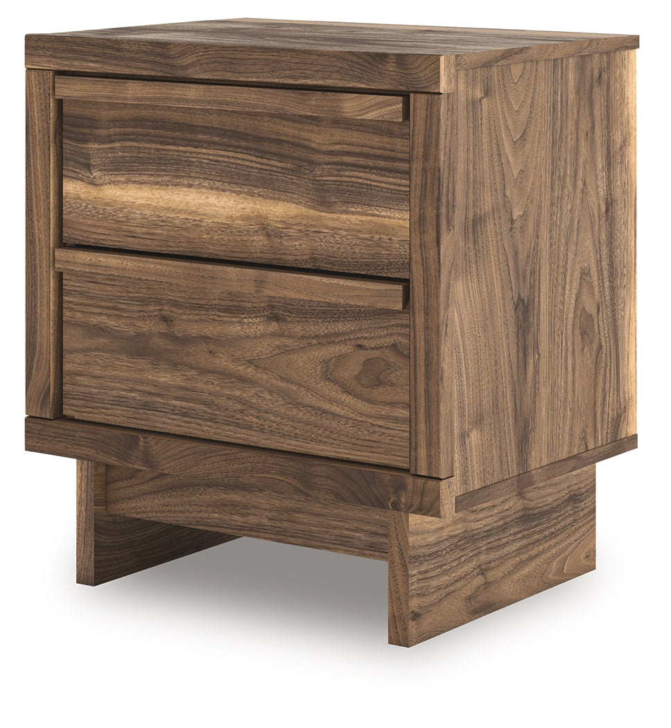 Chirason Brown Two Drawer Nightstand