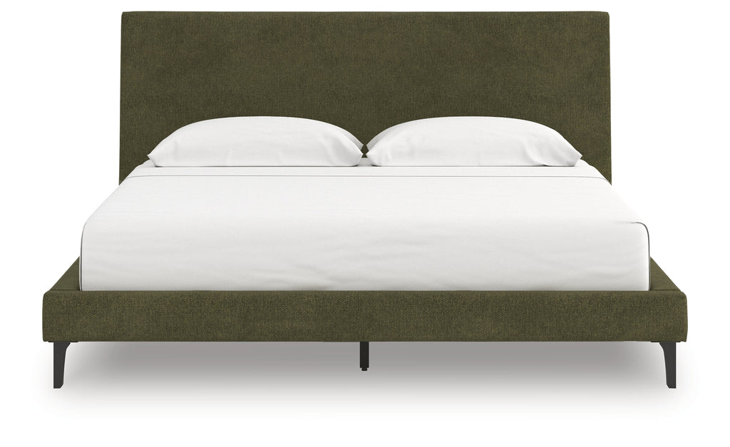 Chirason Sage Green Cal King Upholstered Bed w/Roll Slats