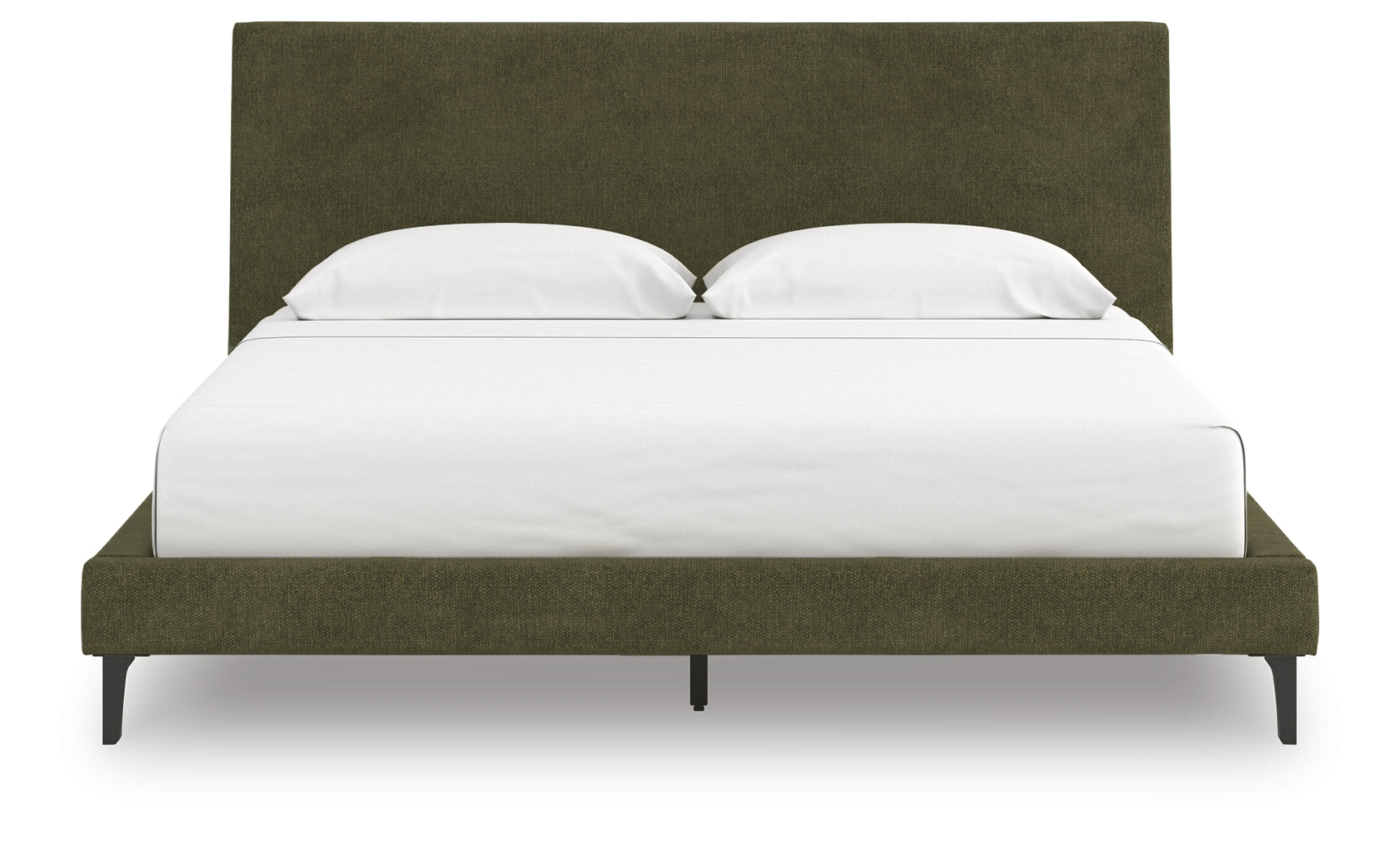Chirason Sage Green King Upholstered Bed w/Roll Slats