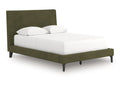 Chirason Sage Green Queen Upholstered Bed w/Roll Slats