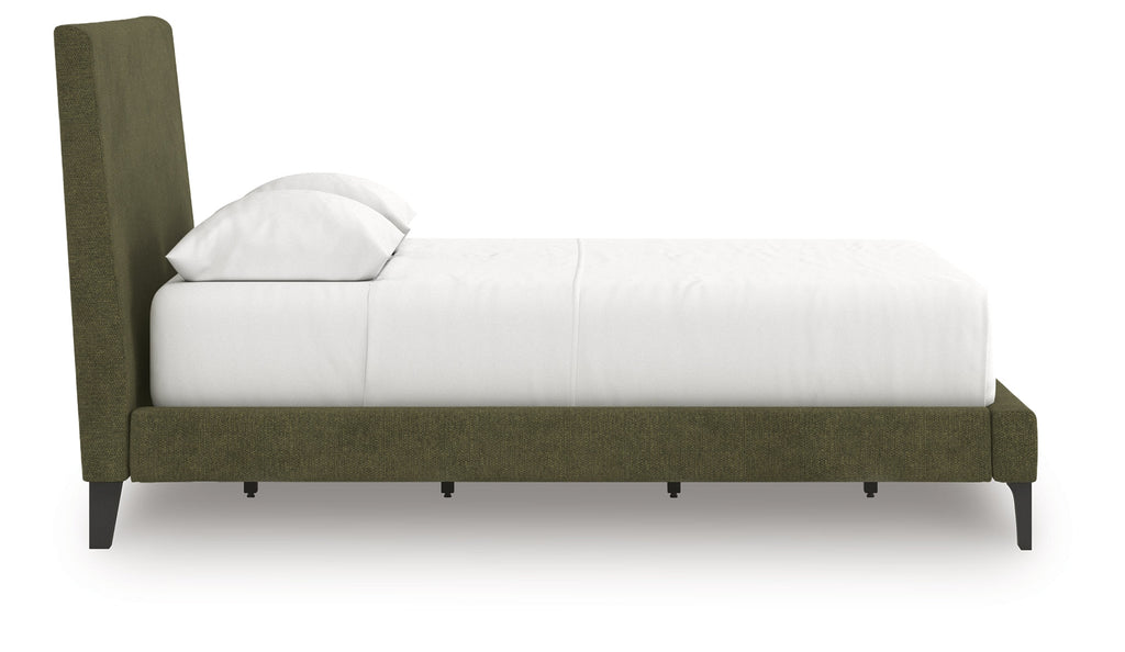 Chirason Sage Green Queen Upholstered Bed w/Roll Slats