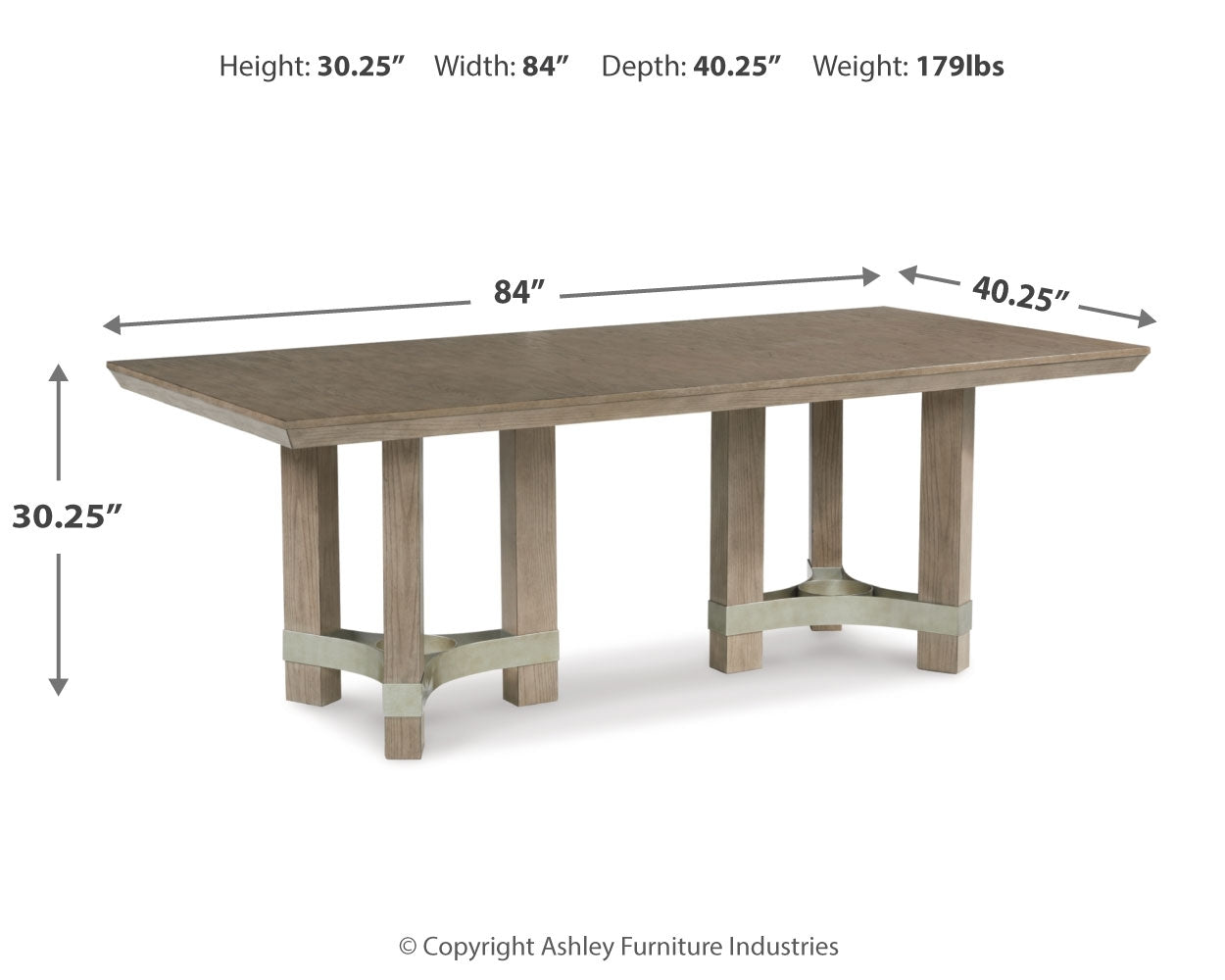 Chrestner Gray/Brown Dining Table and 4 Chairs