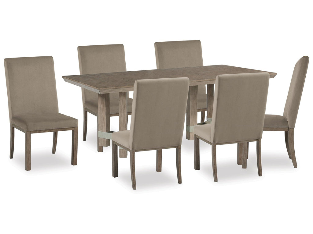 Chrestner Gray Dining Table w/6 Chairs