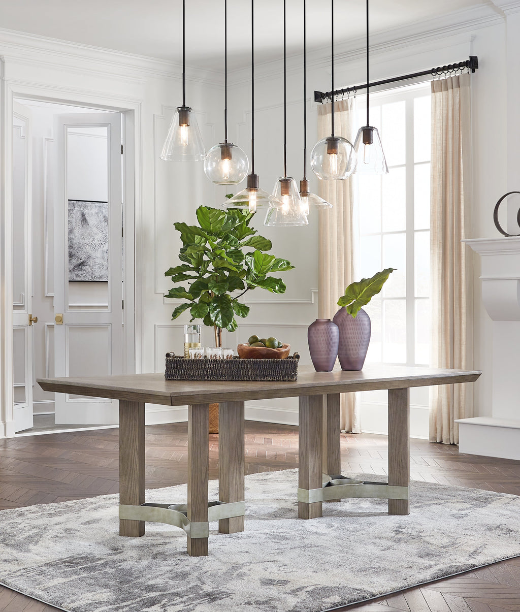 Chrestner Gray Dining Table w/6 Chairs