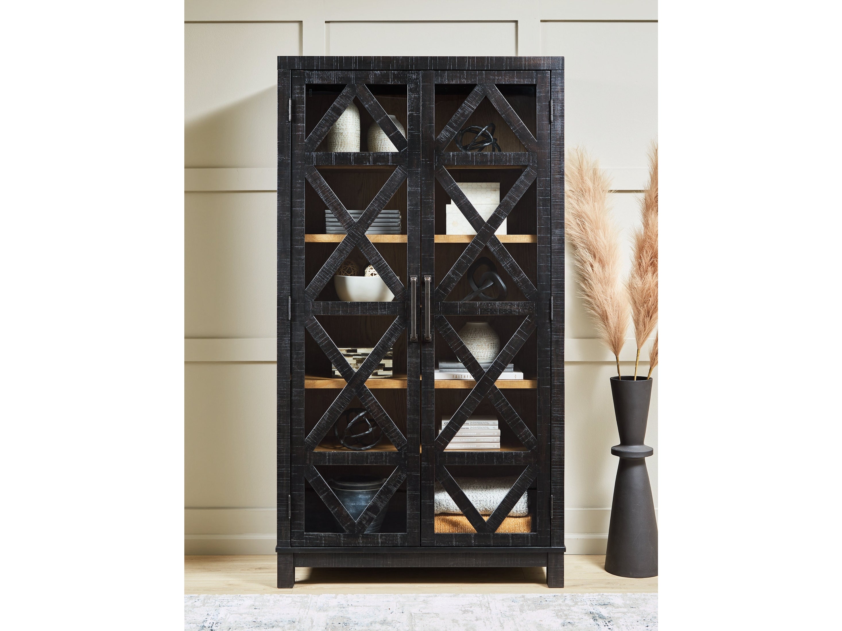 Christop Black/Brown Accent Cabinet