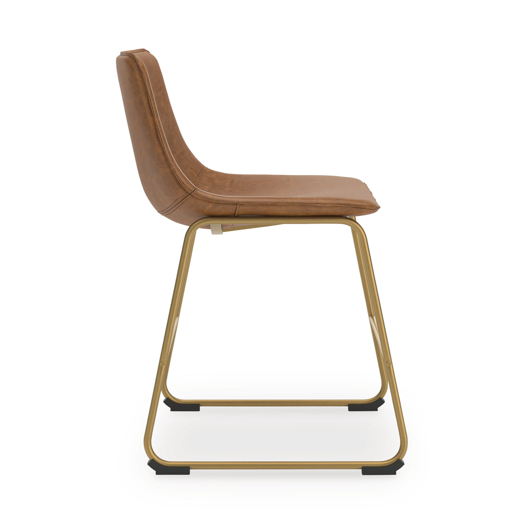 Ciabori Brown/Gold Dining UPH Side Chair (Set of 2)