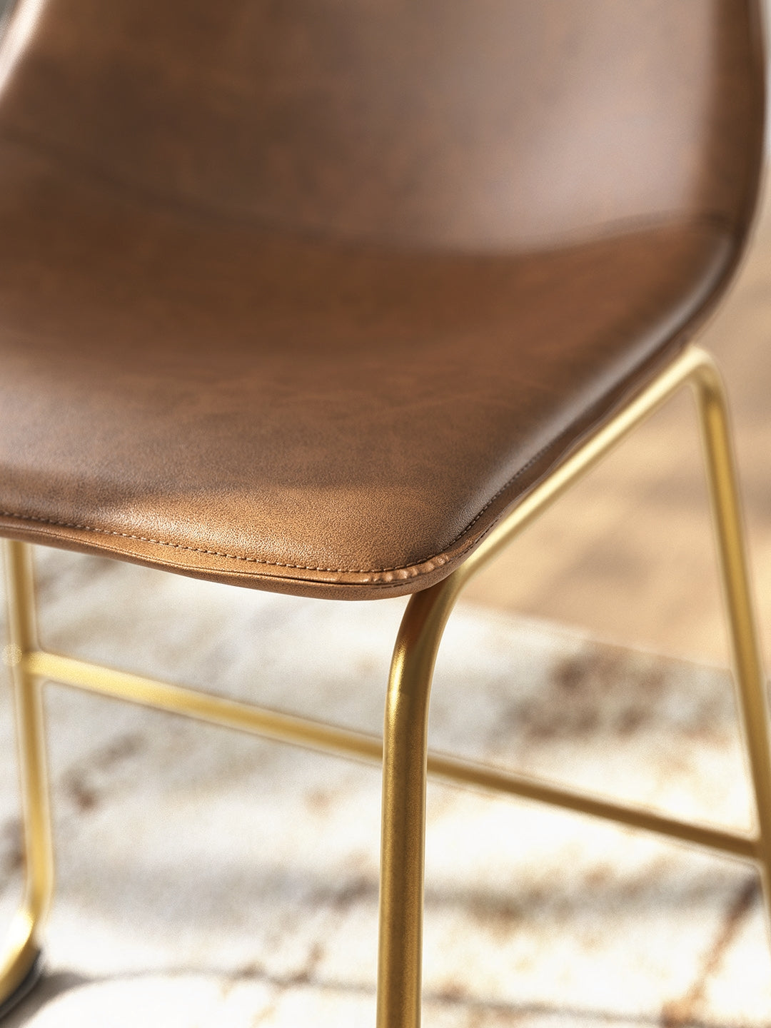 Ciabori Brown/Gold Dining UPH Side Chair (Set of 2)