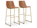 Ciabori Brown/Gold Tall UPH Barstool (Set of 2)