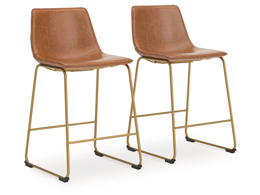 Ciabori Brown/Gold Upholstered Barstool (Set of 2)