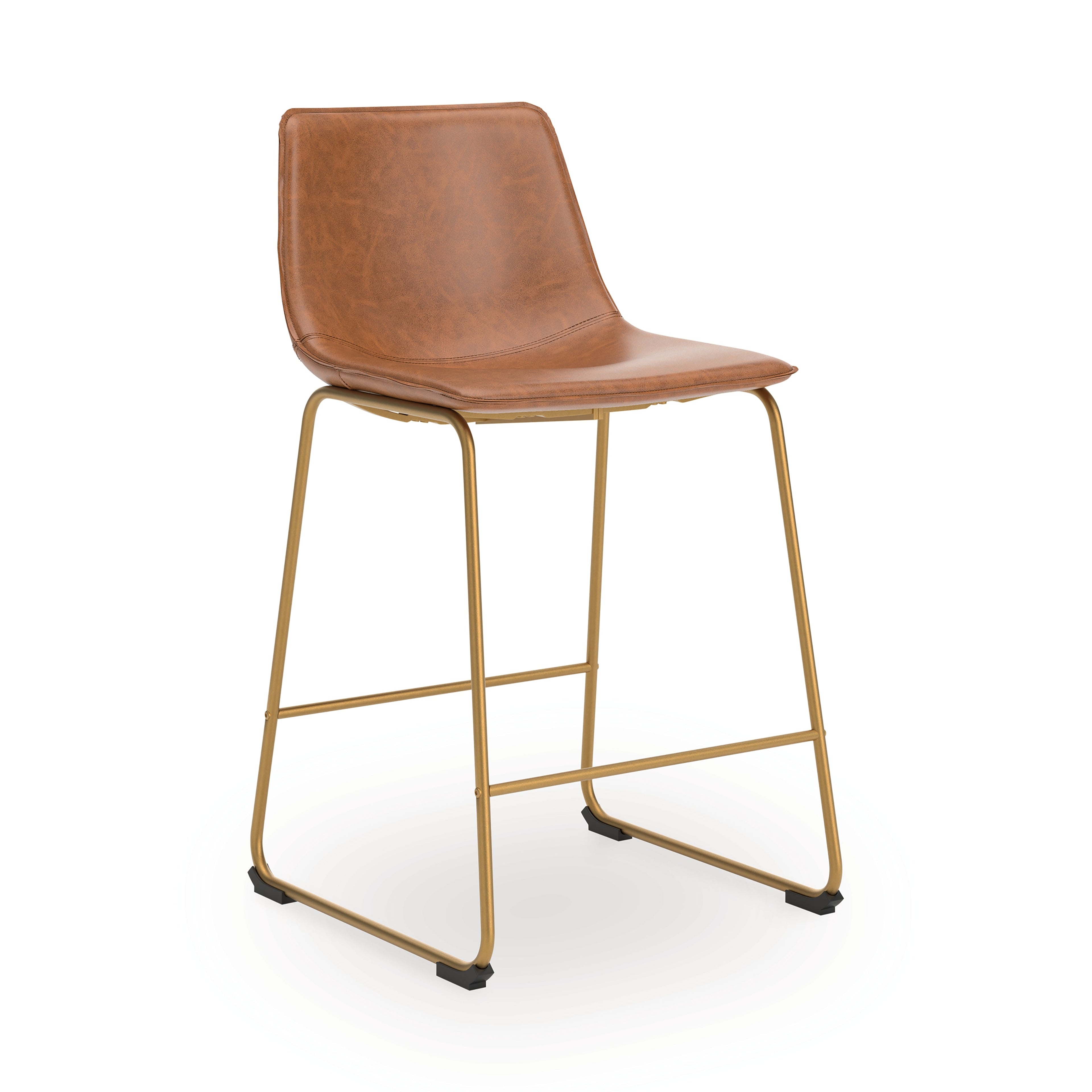 Ciabori Brown/Gold Upholstered Barstool (Set of 2)