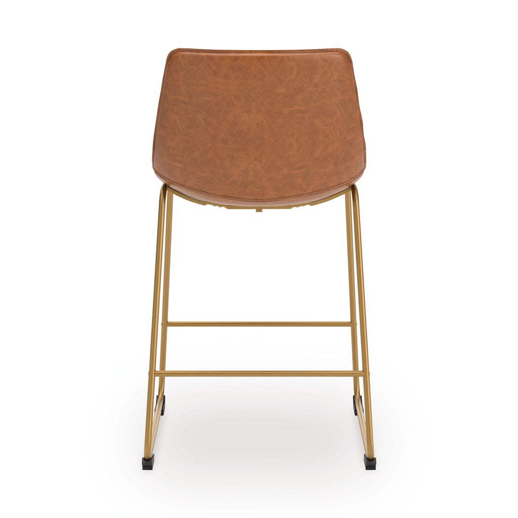 Ciabori Brown/Gold Upholstered Barstool (Set of 2)