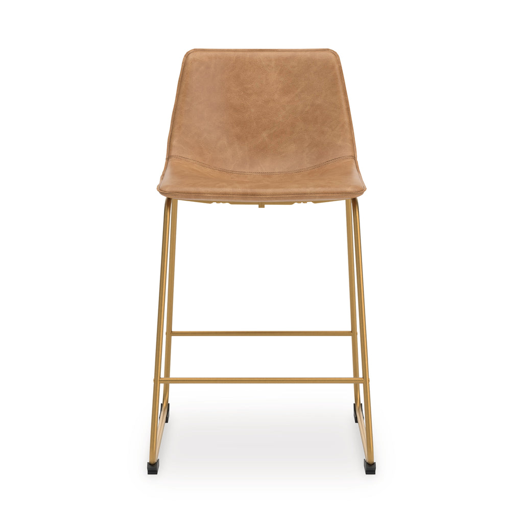 Ciabori Toast/Gold Upholstered Barstool (Set of 2)