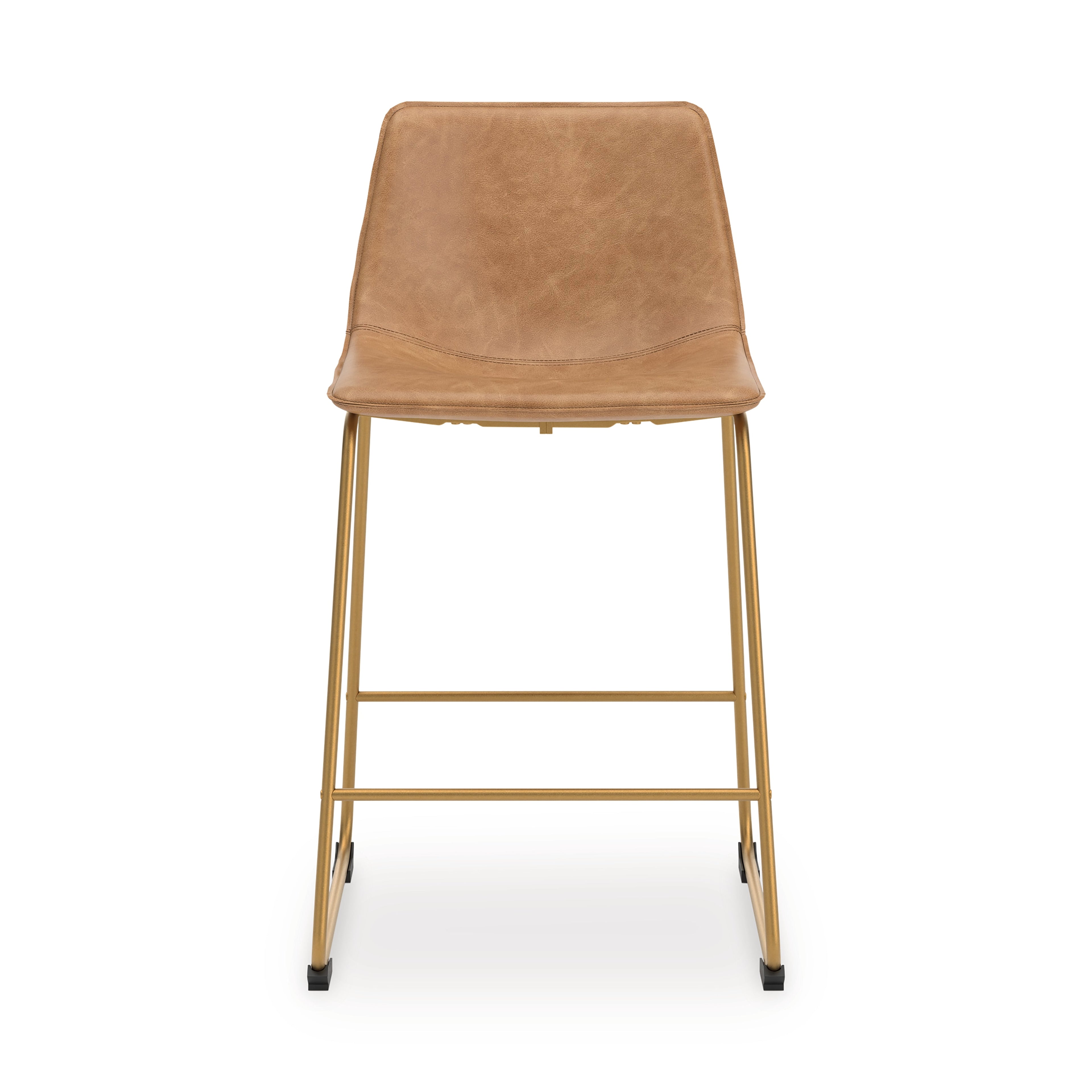 Ciabori Toast/Gold Upholstered Barstool (Set of 2)