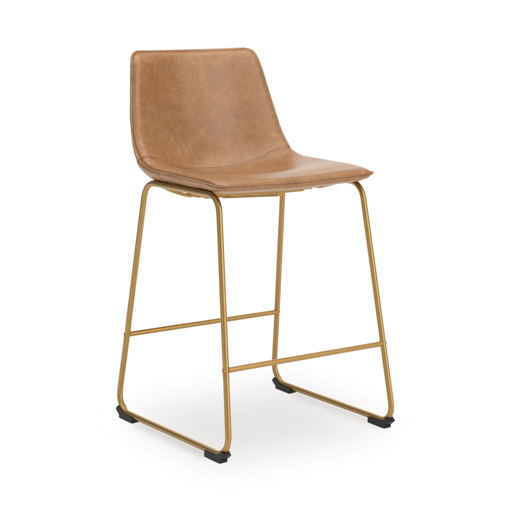 Ciabori Toast/Gold Upholstered Barstool (Set of 2)