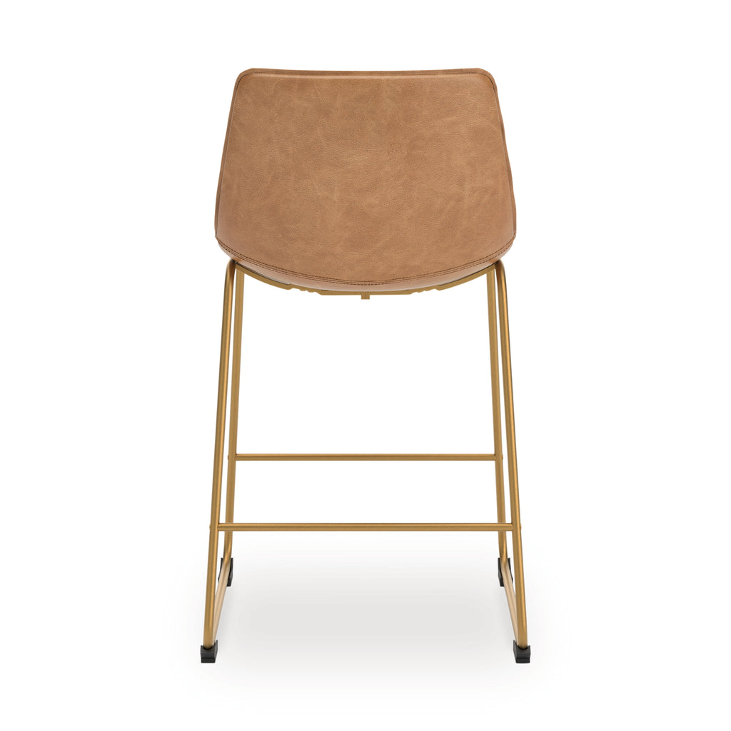 Ciabori Toast/Gold Upholstered Barstool (Set of 2)