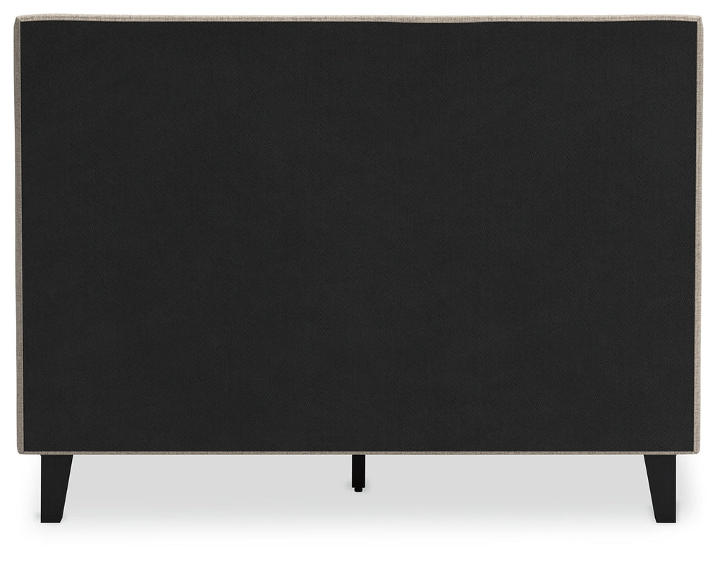 Cielden Gray Full Upholstered Bed with Roll Slats