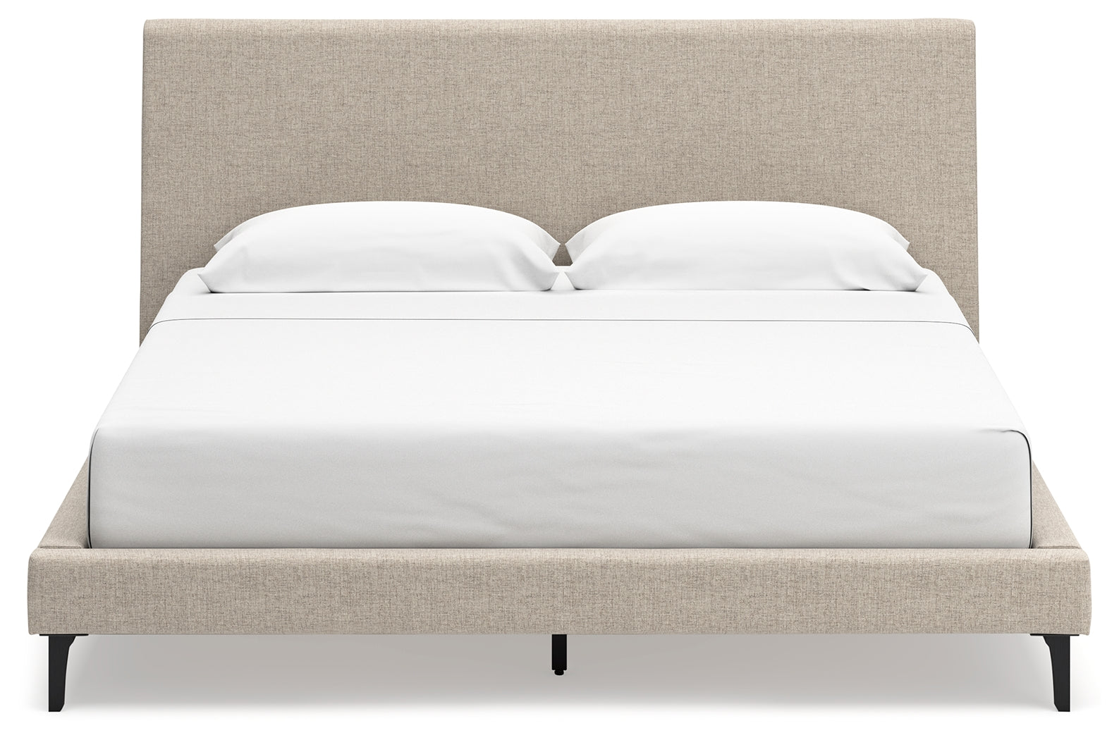 Cielden Gray King Upholstered Bed with Roll Slats