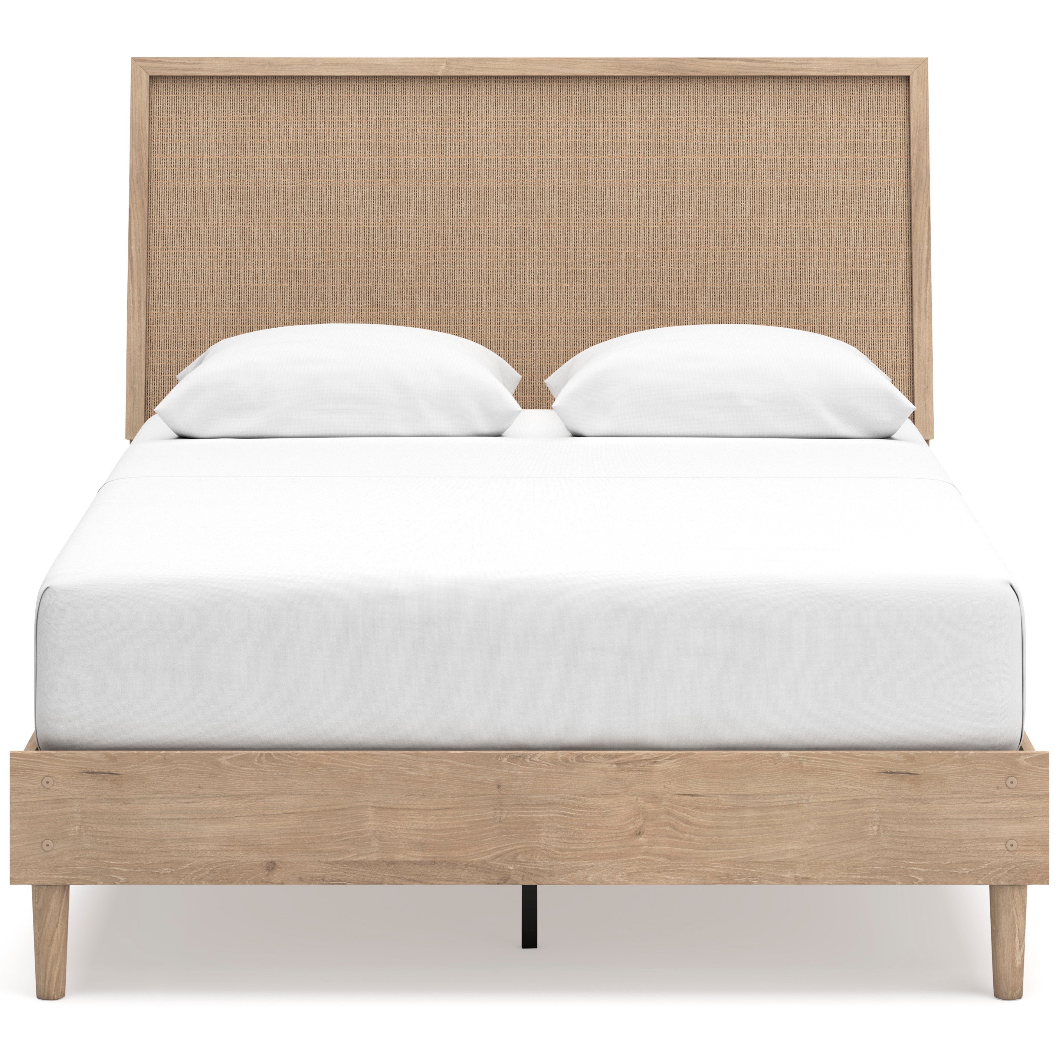 Cielden Two-Tone Queen Panel Bed with Mirrored Dresser and Nightstand