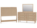 Cielden Two-tone Full Panel Headboard & Dresser & Mirror